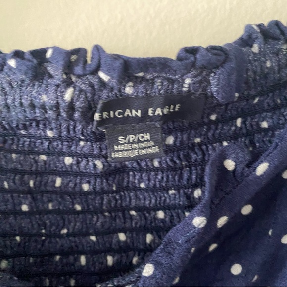 American eagle lace up polka dot puff sleeve top - Picture 3 of 5
